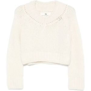 Ermanno Scervino, Dames, Truien, Wit, Maat: XS Wol,