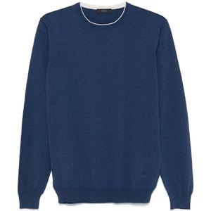 Fay, Heren, Truien, Blauw, Maat: 3XL Katoen,