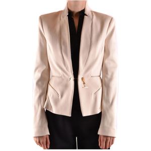 Elisabetta Franchi, Dames, Jassen, Wit, Maat: XL Katoen,