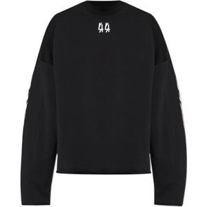 44 Label Group - Logo Sweatshirt - Zwart - Oversized Pasvorm - Katoen