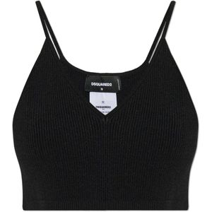 Dsquared2, Dames, Tops, Zwart, Maat: S