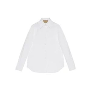 Gucci Witte Katoenen Poplin Overhemd , White , Dames , Maat: S
