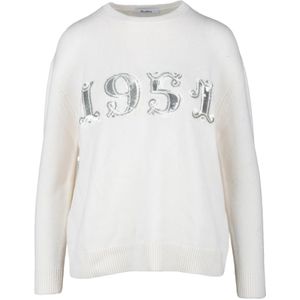 Max Mara, Dames, Truien, Wit, Maat: XL Wol,