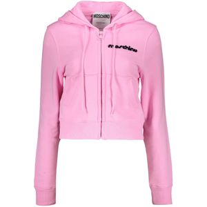Moschino, Dames, Sweatshirts & Hoodies, Roze, Maat: XS Katoen,