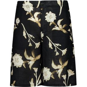 Off White, Heren, Korte broeken, Zwart, Maat: S Linnen,