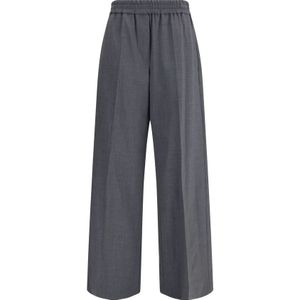 Brunello Cucinelli, Dames, Broeken, Grijs, Maat: XS Wol,