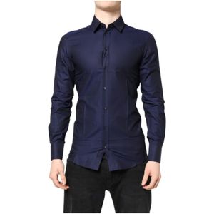 Dolce & Gabbana - Long Sleeve Dress Shirt - Blauw - Katoen