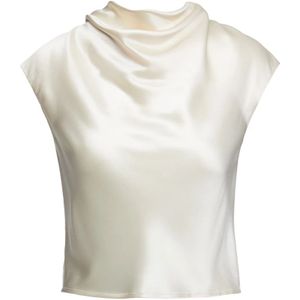 Wakakuu Icons, Dames, Blouses & Shirts, Beige, Maat: XL Zijde,