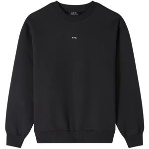 A.p.c., Heren, Sweatshirts & Hoodies, Zwart, Maat: M Katoen,