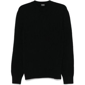 Zegna, Heren, Truien, Zwart, Maat: L Kasjmier,