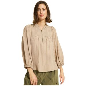 IN Front, Dames, Blouses & Shirts, Beige, Maat: L Viscose,