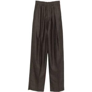 Saint Laurent, Dames, Broeken, Bruin, Maat: M Katoen,