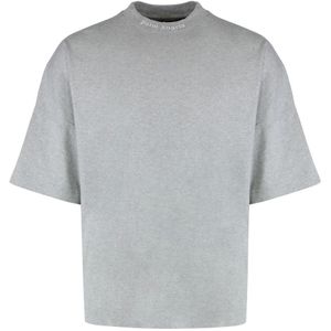 Palm Angels, Heren, Tops, Grijs, Maat: S Katoen,