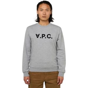 A.p.c., Heren, Sweatshirts & Hoodies, Grijs, Maat: S Katoen,