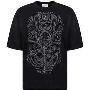 Off White, Heren, Tops, Zwart, Maat: S Katoen,