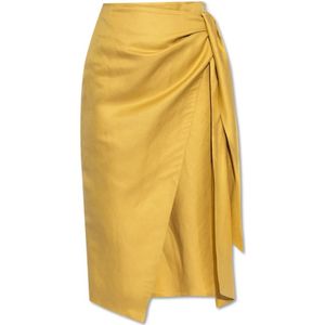 Max Mara, Dames, Rokken, Geel, Maat: 2XS Linnen,