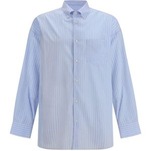 Prada - Katoenen Overhemd - Gestreept - Opstaande Kraag - Verstelbare Manchetten