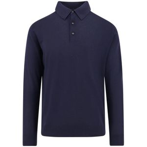 Kiton, Heren, Tops, Blauw, Maat: 2XL Wol,