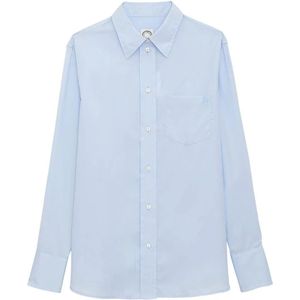 Ines de la Fressange Paris, Dames, Blouses & Shirts, Blauw, Maat: M Katoen,