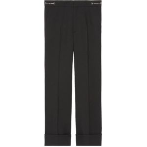 Gucci, Dames, Broeken, Zwart, Maat: L Wol,