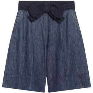 Valentino Garavani, Dames, Korte broeken, Blauw, Maat: S Denim,