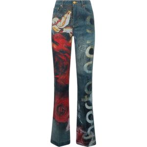 Roberto Cavalli, Dames, Jeans, Veelkleurig, Maat: M Denim,