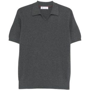 Brunello Cucinelli, Heren, Tops, Grijs, Maat: L Katoen,