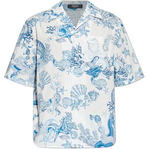 Versace, Heren, Overhemden, Blauw, Maat: M Katoen,