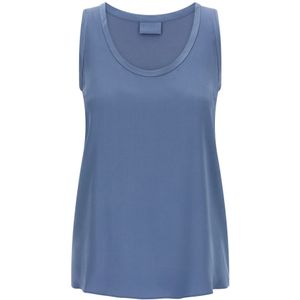 Brunello Cucinelli, Dames, Tops, Blauw, Maat: S Zijde,