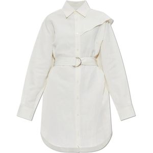 JW Anderson, Dames, Jurken, Beige, Maat: 2XS Linnen,