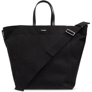 Jil Sander, Dames, Tassen, Zwart, Maat: ONE Size Katoen,
