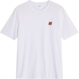 Maison Kitsuné, Heren, Tops, Wit, Maat: L Katoen,