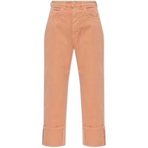 Max Mara, Dames, Jeans, Roze, Maat: L Katoen,