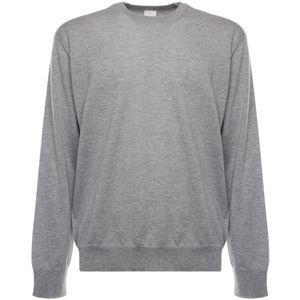 Eleventy, Heren, Truien, Grijs, Maat: M Leer,