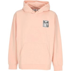 Obey, Heren, Sweatshirts & Hoodies, Roze, Maat: L Katoen,