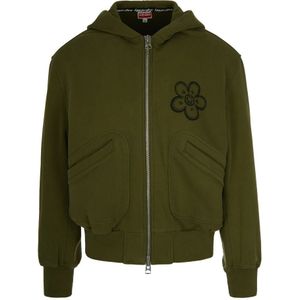 Kenzo, Heren, Sweatshirts & Hoodies, Groen, Maat: L Katoen,