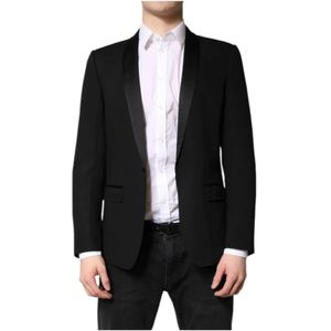 Dolce & Gabbana, Heren, Pakken, Zwart, Maat: S Zijde,