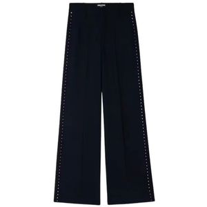 Zadig & Voltaire, Dames, Broeken, Blauw, Maat: S Leer,