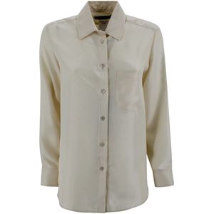 Weekend Max Mara, Dames, Blouses & Shirts, Beige, Maat: XS Zijde,