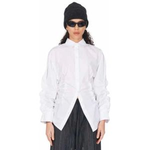 Isabel Benenato, Dames, Blouses & Shirts, Wit, Maat: M Katoen,