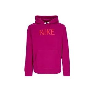 Nike Dynamische Berry/Witte Pullover Hoodie , Pink , Heren , Maat: L