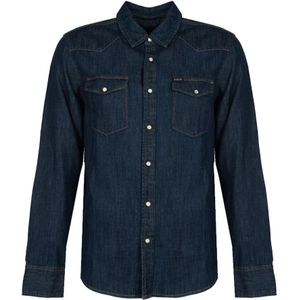 Guess, Dames, Blouses & Shirts, Blauw, Maat: M Denim,