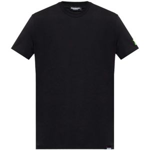 Dsquared2, Heren, Tops, Zwart, Maat: S
