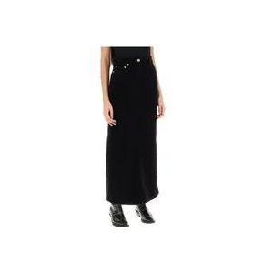 Ganni Corduroy Column Rok , Black , Dames , Maat: S