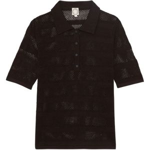 Ines de la Fressange Paris, Dames, Tops, Zwart, Maat: XS Linnen,