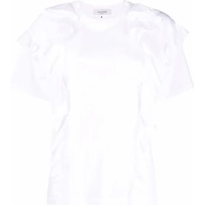 Valentino, Dames, Tops, Wit, Maat: S Katoen,