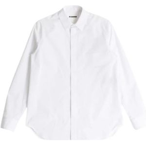 Jil Sander, Heren, Overhemden, Wit, Maat: 2XL Katoen,