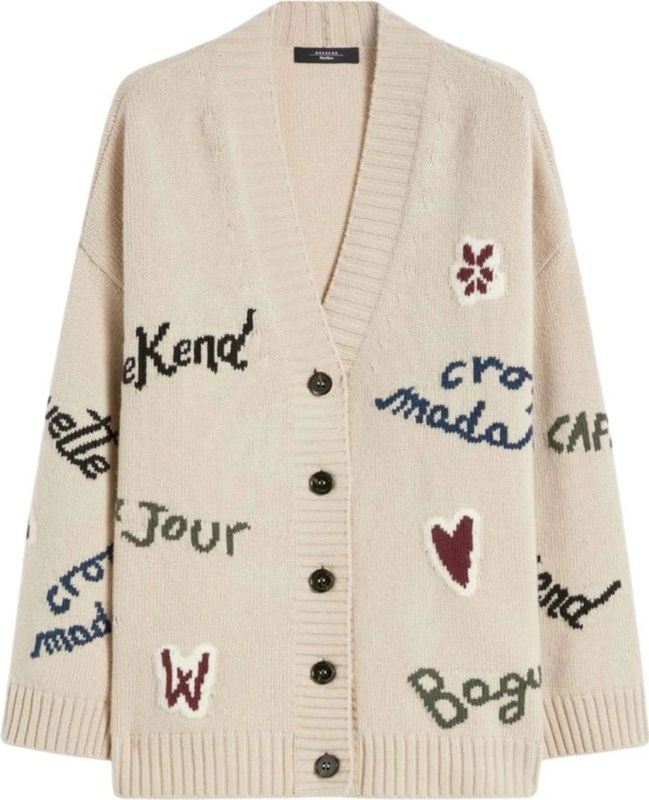 Weekend Max Mara - Belgio - Oversized Cardigan - Effen - Zuivere Scheerwol