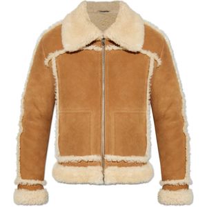 Dolce & Gabbana, Heren, Jassen, Bruin, Maat: L Leer,