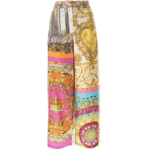 Moschino, Dames, Broeken, Veelkleurig, Maat: S Zijde,